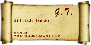 Gillich Tünde névjegykártya