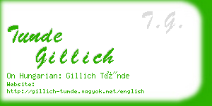 tunde gillich business card